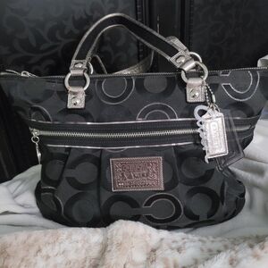Coach Black Signature Tote Bag